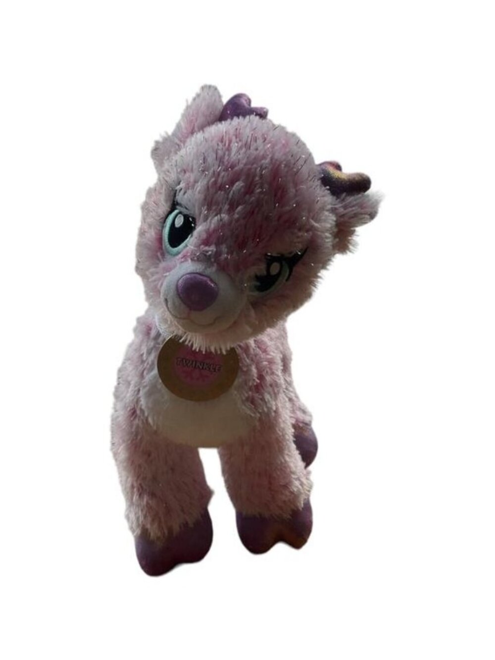 Build A Bear Twinkle Reindeer Pink Sparkle Plush Deer Holiday Coquette 14"